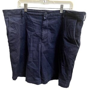 ♥️IZOD Men's Saltwater 9.5" Flat Front Chino Navy Blue Short 40 Waist Summer
